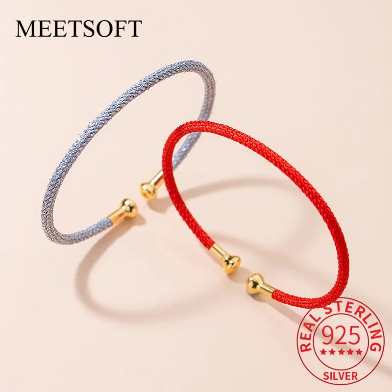 MEETSOFT Romantic Can twisted adjust the hard hand strap Bracelets For Women Fine Jewelry Match charms of DIY Accessory Gift