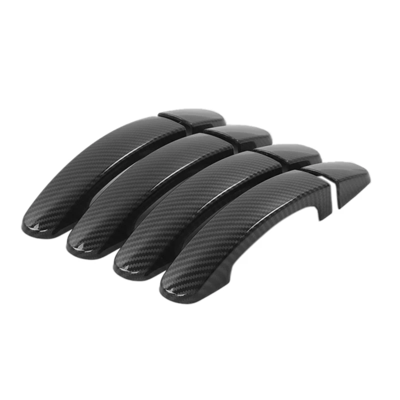 5Pcs Car Door Handle Cover Trim for Ford Transit Custom Tourneo 2014- 2020 Carbon Fiber Door Handle Sticker Decoration