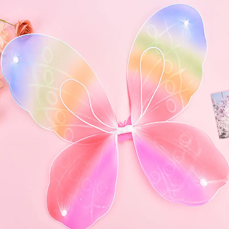 Girls Fairy Butterfly Wing Rainbow Children Birthday Party Fancy Dress Up Butterfly Costume Fairy Costume Apparel