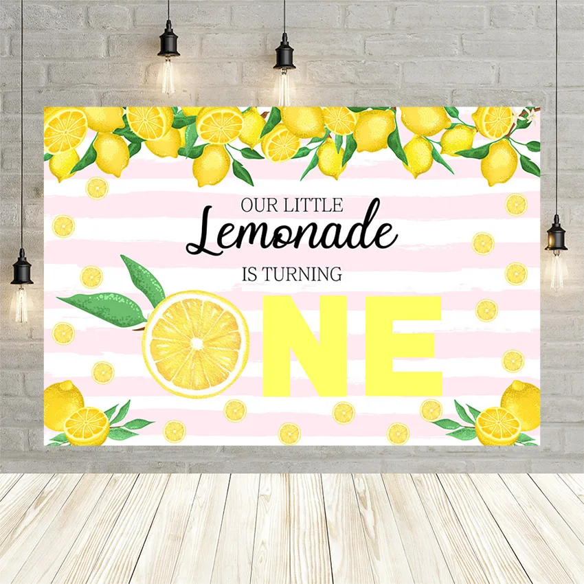 Mehofond Spring Fruit Yellow Lemonade Photography Background Happy 1st Birthday Party Backdrop For Our Little Baby Photo Studio