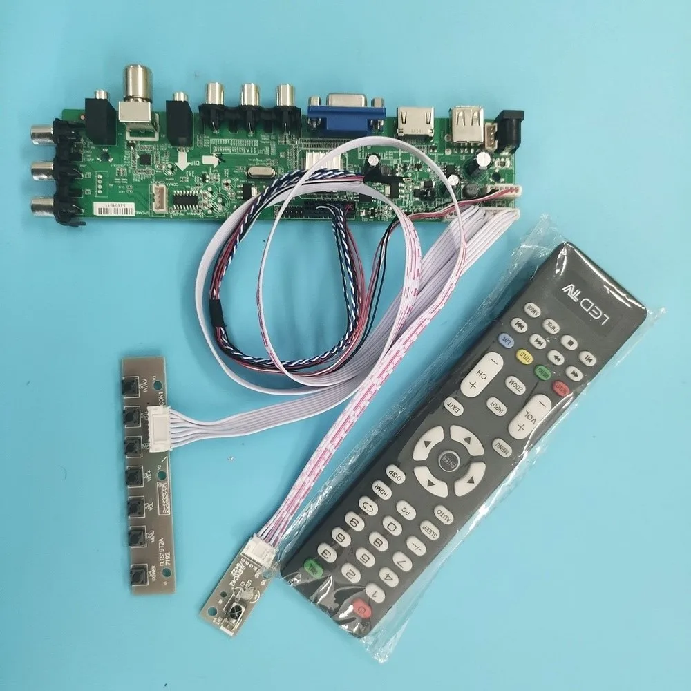 Kit For BT140GW03 V.X/BT140GW03 V.4 1366X768 controller board digital DVB-T remote VGA LED HDMI 40pin WLED TV LVDS USB AV Signal