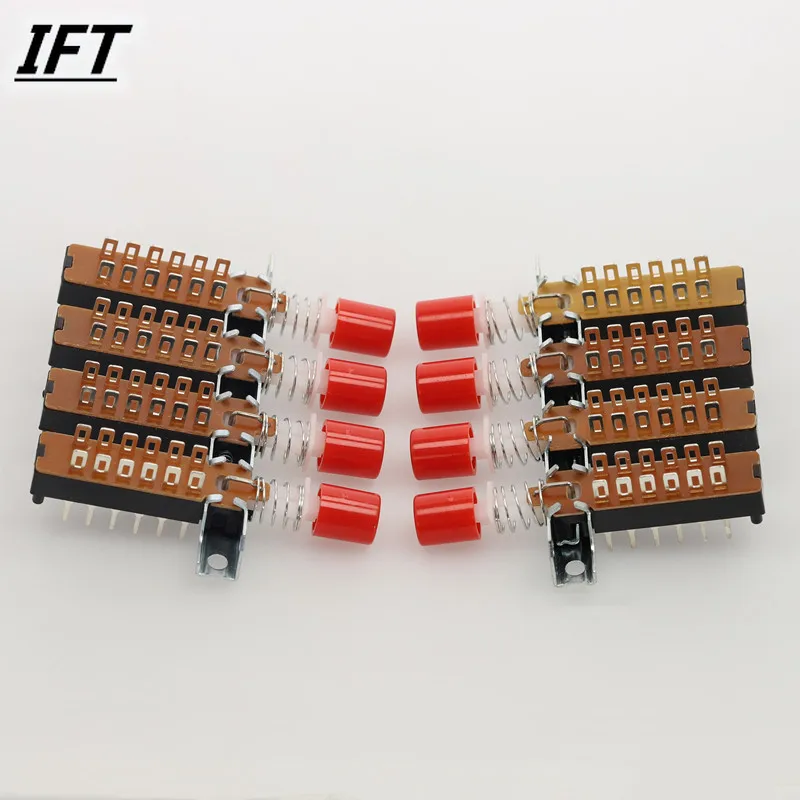 4P2T 4 صفوف التعشيق دفع زر مقبض البيانو مفتاح التبديل 2 قطعة