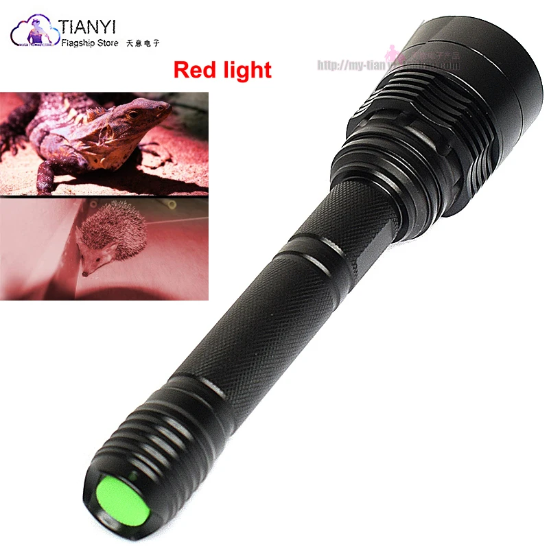 Red Tactical flashlight can zoom hunting flashlight with 18650 battery aluminum waterproof lamp gun seat