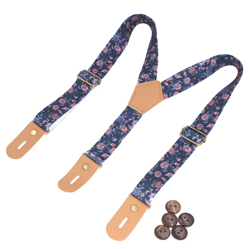 New Baby Buttons Suspenders Kid\'s Braces Elastic Adjustable Children Strap Tirantes Bretelles Width:2.5cm Length:65cm