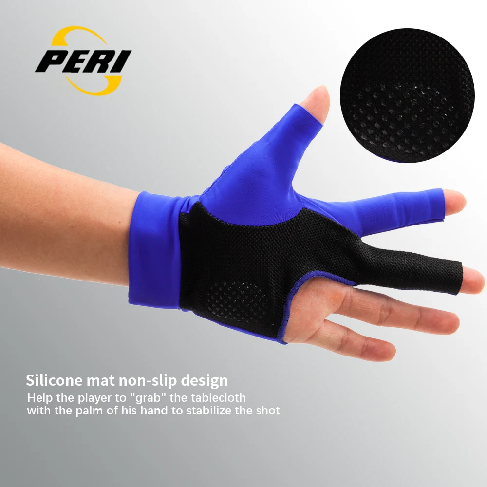 Original PERI Gloves Three-finge Billiard Pool Cue Comfortable  Lycra Imported Mitts Non-slip Professional Blilliard Accessories