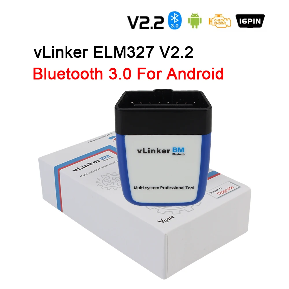 

Автомобильный диагностический инструмент VLinker BM ELM327 V2.2, сканер OBD2, ремонтные инструменты для BMW, Bluetooth 3,0