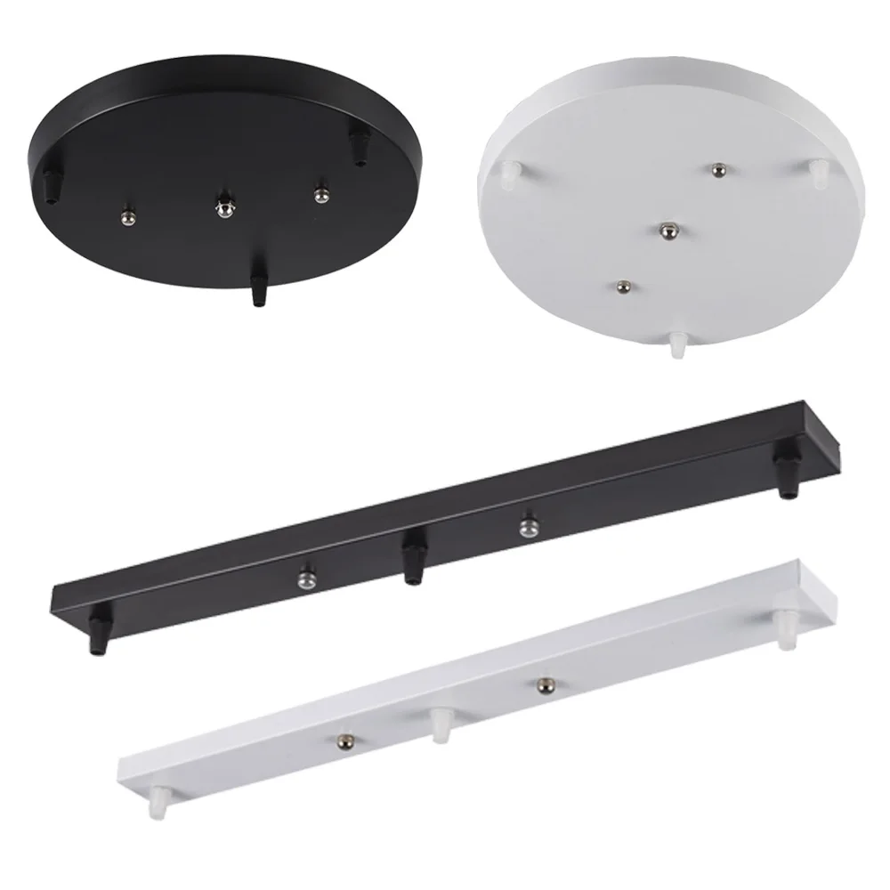 DIY Ceiling Lamp Base Canopy Plate Multi Holes Chandeliers Light Fittings Round Rectangular bar Lighting Accessories