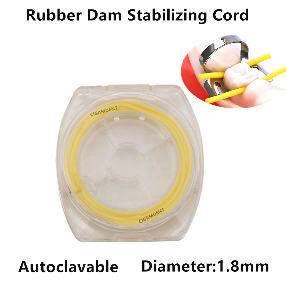 

10Pcs Dental Rubber Dam Stabilizing Cord Elastic Fixing Wedges Line Autoclavable Medium 1.8mm For Rubber Dam Sheet Clamps