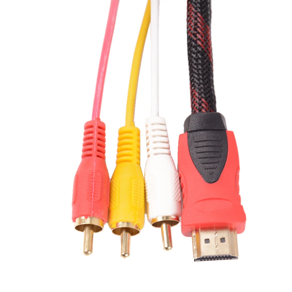 1.5 متر تحويل محول HDMI-متوافق مع كابل RCA ذكر إلى 3 RCA AV ذكر AV مركب ذكر M/M موصل كابل محول الحبل