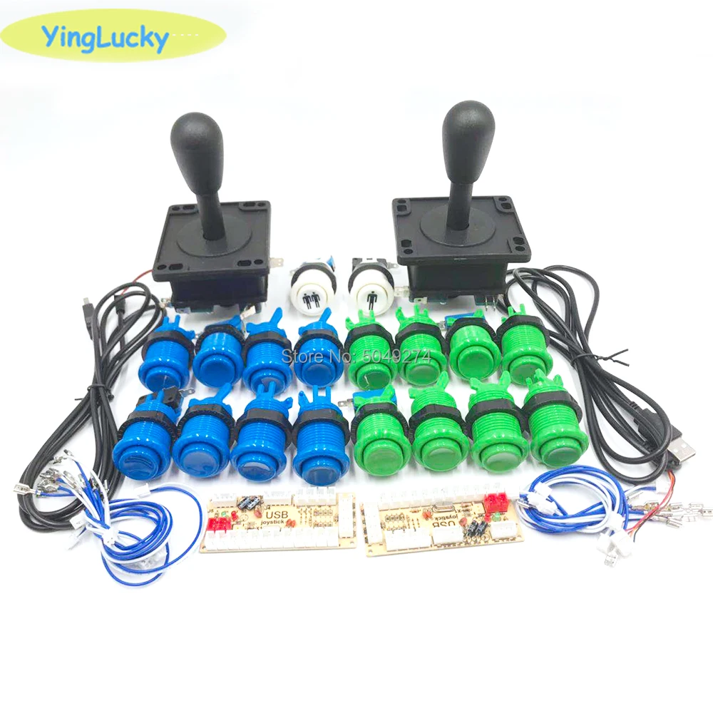 Kit Arcade Fai-da-te SJ@JX Per 2 Giocatori Con Joystick E Pulsanti A Switch Meccanico, Encoder USB Zero Delay, Per RetroPie E Windows