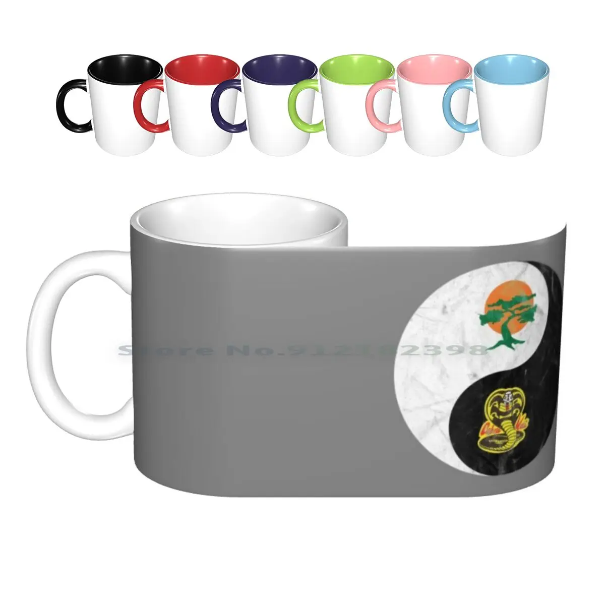 Miyagi-Do , Kai Yin-Yang Design Ceramic Mugs Coffee Cups Milk Tea Mug Kai Karate Karate Kid Miyagi 80s Martial Arts Kai Kid