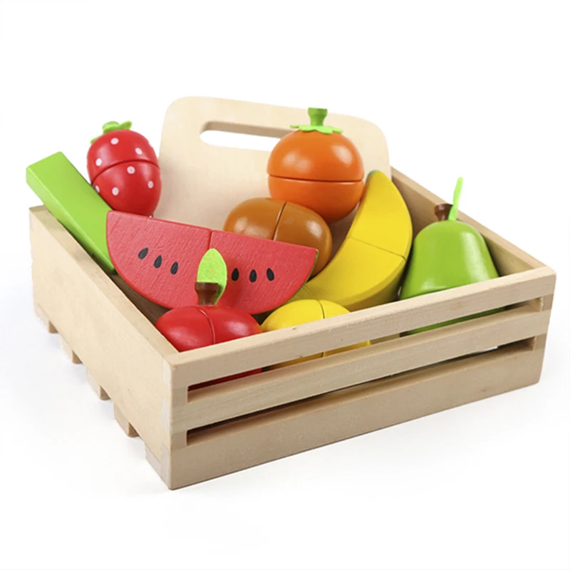 Montessori Toy Play House Toy Cut Fruits and Vegetables Toys Kitchen Set Kid Simulation Kitchen Series Toys Early Education Gift