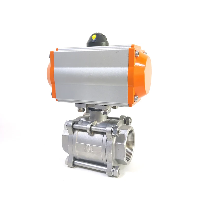 DN20 Three piece High Platform Pneumatic Ball Valve Stainless steel 3/4\