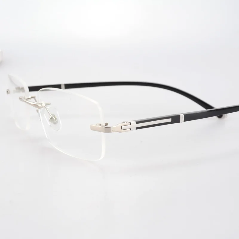 Glasses Frame Men Rimless Eyeglasses Man Fashion Prescription Spectacles Optical Male Eyeglass Degree Points Clear Lens