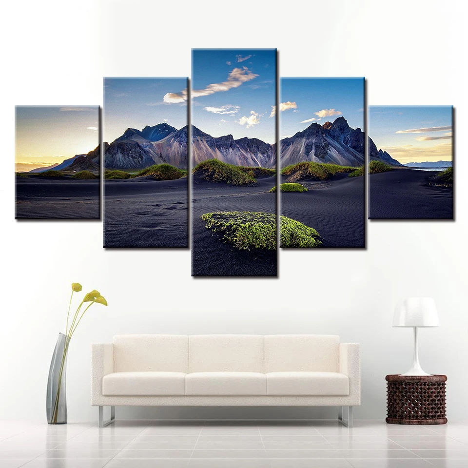 

Canvas Painting HD Black desert landscape 5 Piece Modular Wall Art Painting Wallpapers Poster Print for living room Home Decor