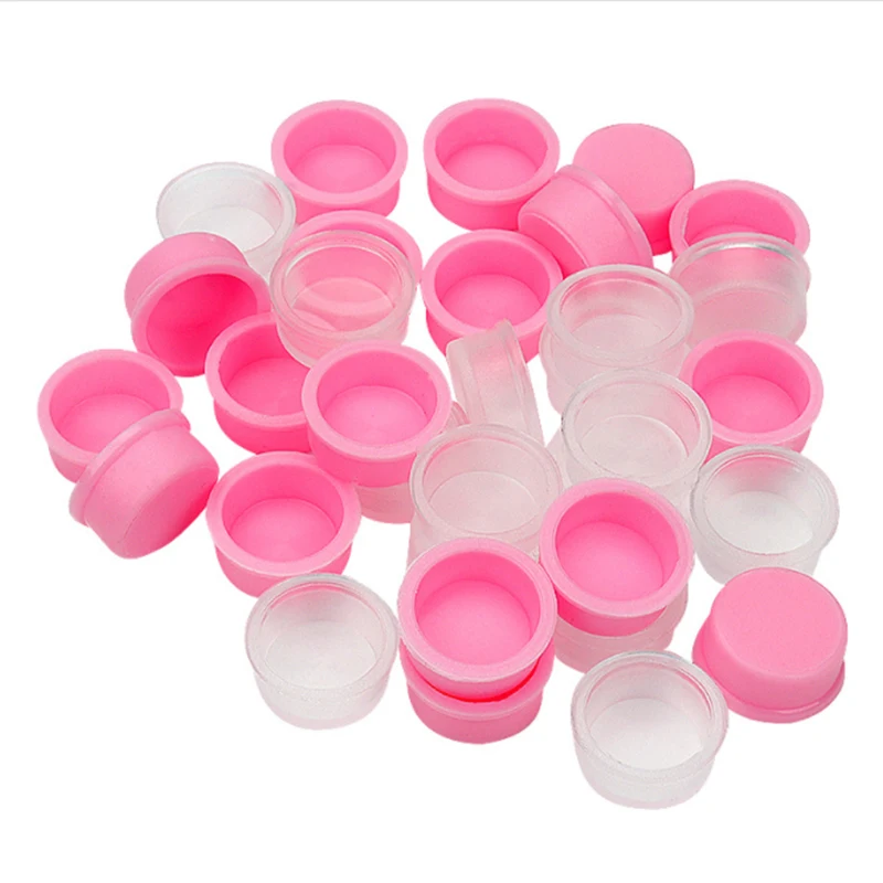 100Pcs Eyelash Extension Glue Ring Cups Eyelash Extension Supplies Lashes Accessories Round Disposable Eyelash Glue Holder Cup