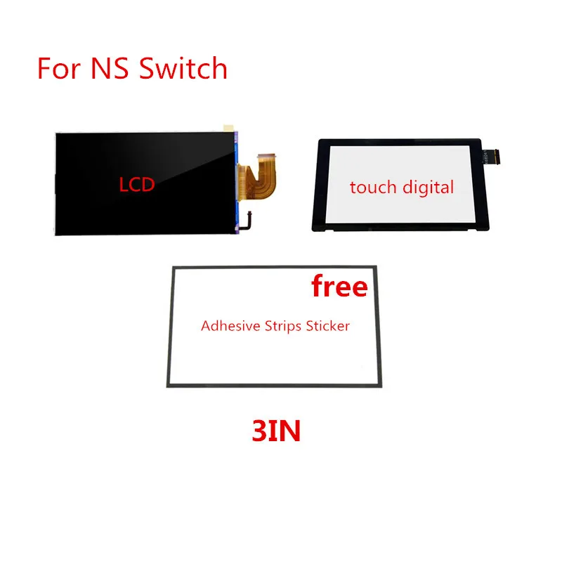 

Original LCD Screen Display Replacement for Nintendo Switch Touch Screen Digitizer free Adhesive Strips Sticker for NS Console