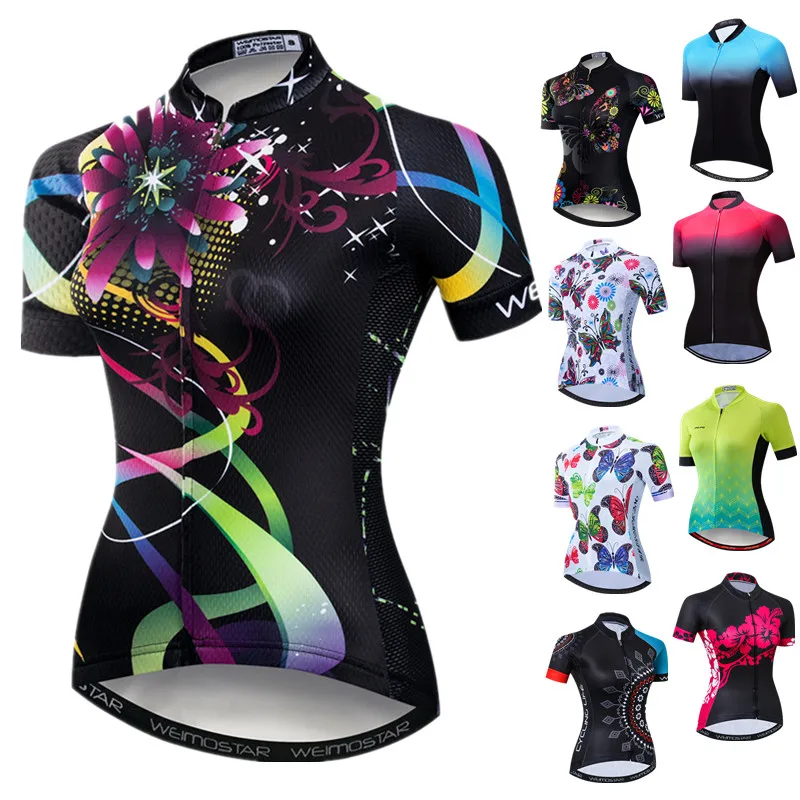 Weimostar Summer Women Cycling Jersey Tops Breathable Mountain Bicycle Clothing Pro Team MTB Bike Jersey Racing Cycling Shirt