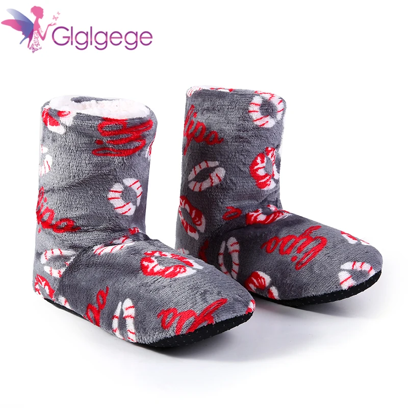 Glglgege  Women's Boots Cotton shoes Winter Warm Home Cotton-padded Shoes Winter Soft bottom Indoor Plush Boots one size 25 cm