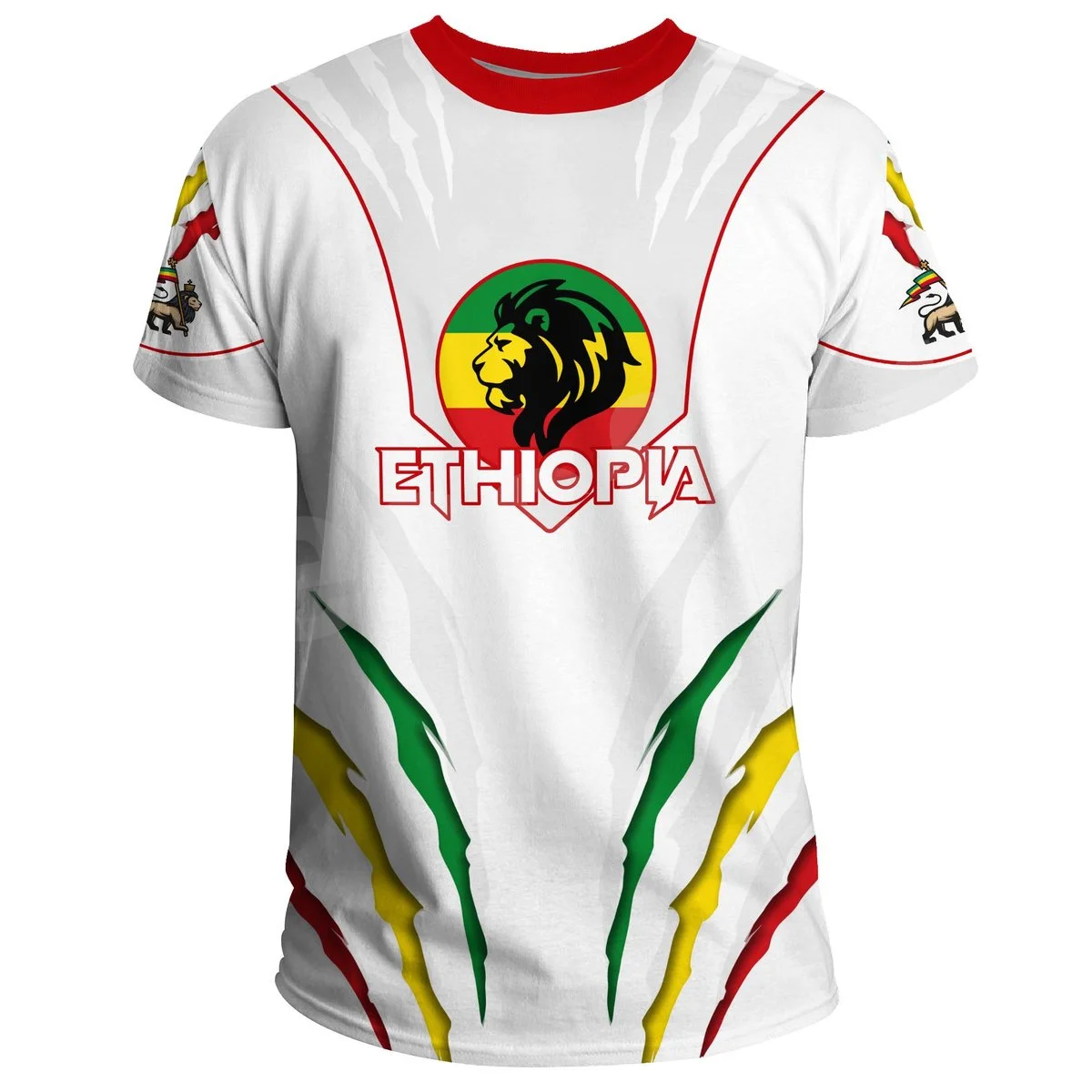 

Tessffel Africa County Ethiopia King Native Tribe Lion 3DPrint Men/Women Summer Casual Tee Short Sleeves T-Shirts Streetwear A5