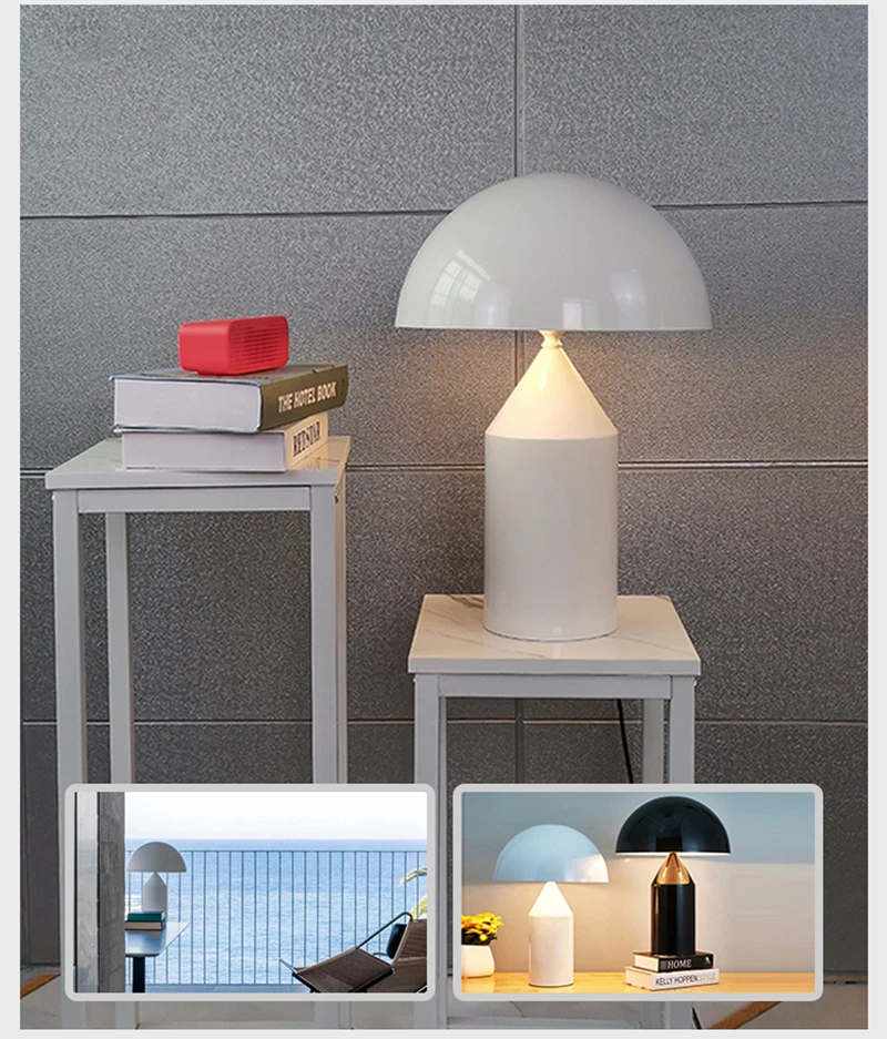 Modern Led Table Lamp Decoration Table Light Metal Mushroom Table Light E27 White Black Gold Good Quality Indoor Home Light