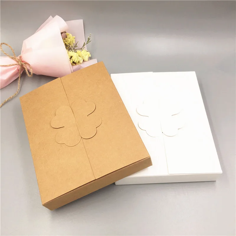 12 pcs white / brown retro kraft paper rectangular box wedding candy / chocolate / cookie box DIY handmade soap box