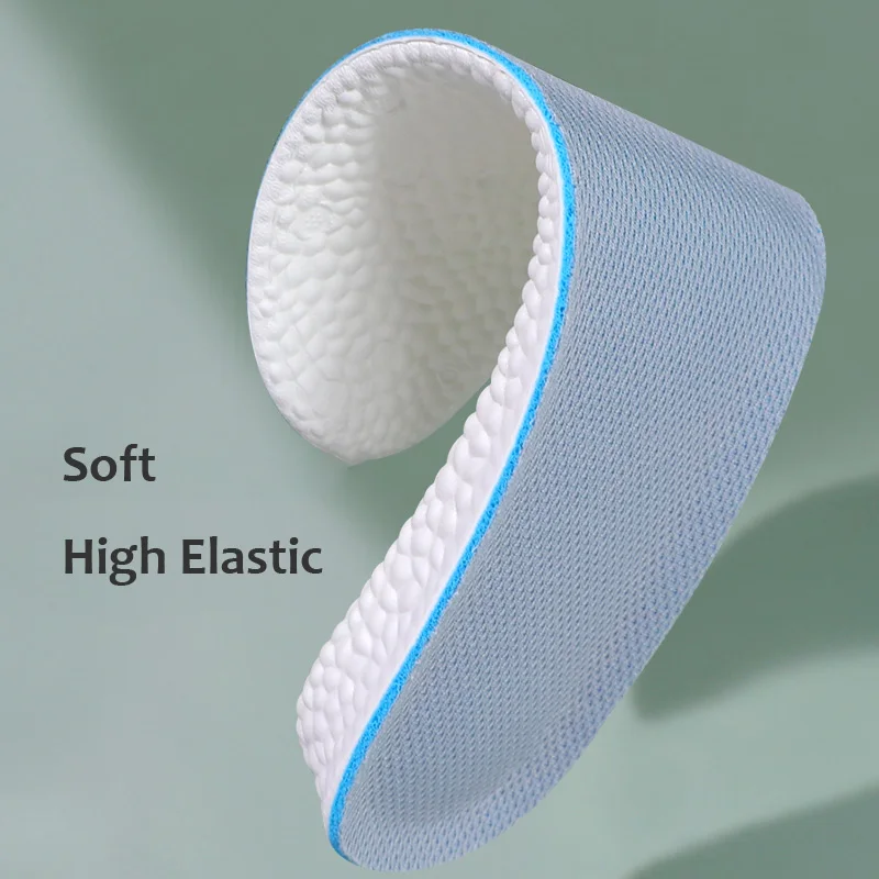 Invisible height Increase Insoles High Elasticity Soft Breathable Sport Sole Pad for Unisex Shock Absorption Cushion