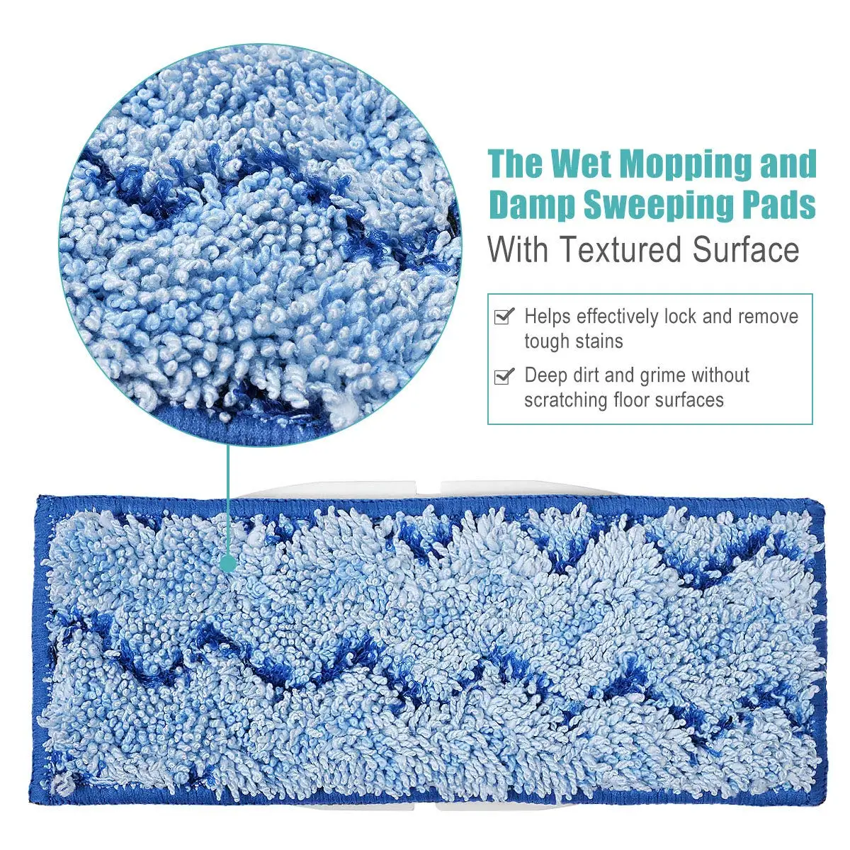 Модернизированные моющиеся подкладки для мытья для iRobot Braava Jet 240 241 (4 подкладки для влажной уборки, 2 влажных и сухих подметания)