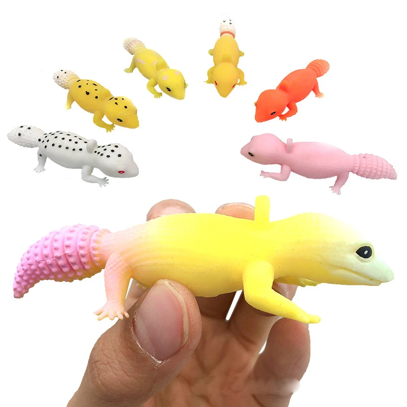 Cartoon Squishy Lizard Anxiety Simulation Stress Release Squishy Anti-stress Lizard Keychain Toys For Children Fidget Toys