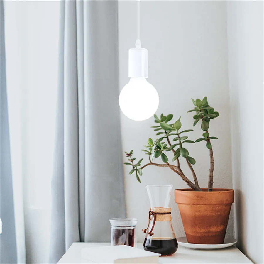Minimalist Nordic Wall Lamp E27 Socket Ceiling Hanging Light for Corridor Hotel Living Room Bedroom Bar Pendant Light Holder
