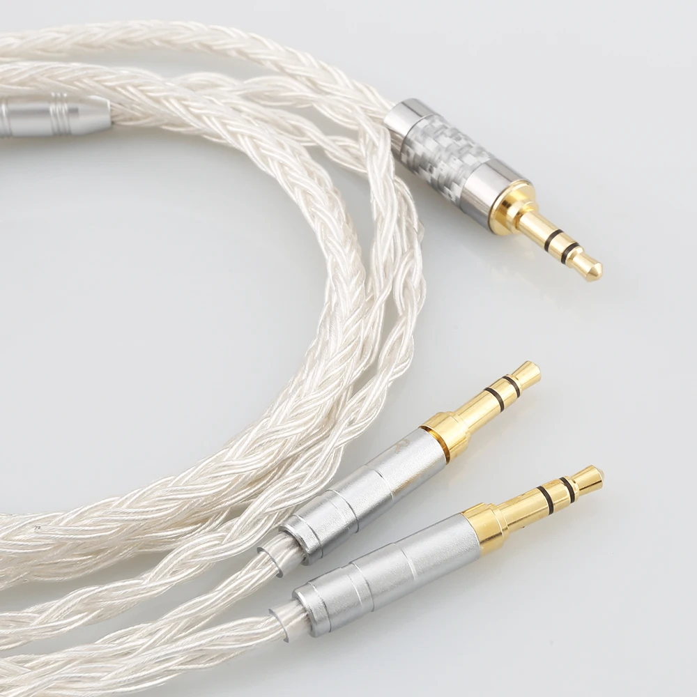 HiFi 16 Cores OCC Silver Plated Headphone Upgraded Cable for Denon AH-D600, AH-D7200, AH-D7100, Focal Elear Headphone