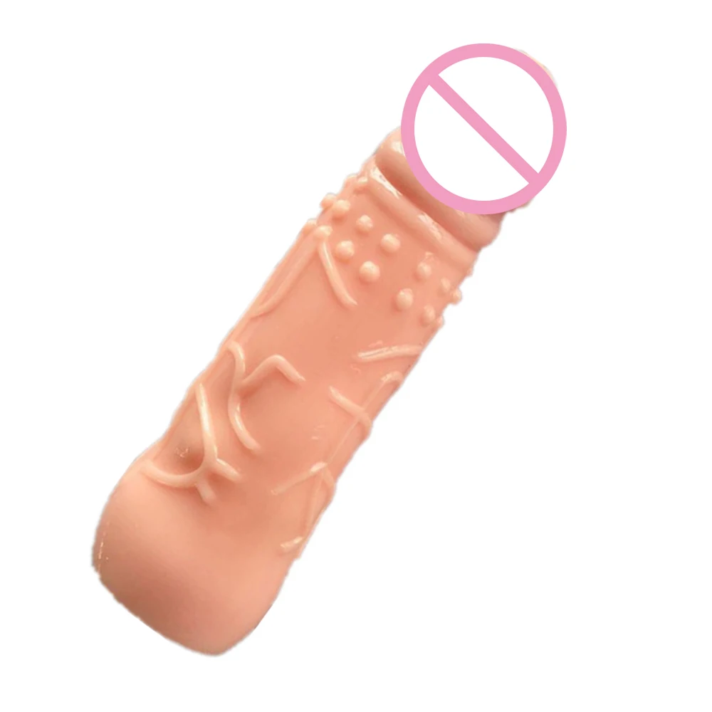 Silicone Reusable Condoms Extend Soft Dick Ring Male Penis Extension Sleeves Sex Toys for Man