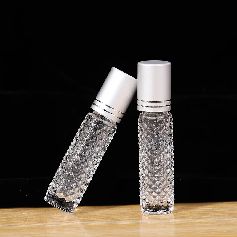 10ml Glas Roller Flaschen Für Ätherische Öle Mit Roller Ball Leere Nachfüllbare Klare Flasche dicht Massage Rolle auf Container