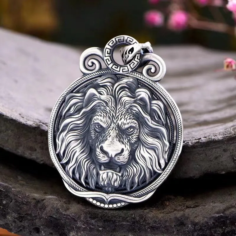 

BOCAI New Solid S999 Silver Jewelry Chinese Dragon / Lion / Wolf Retro Domineering Personality Pendant for Man Holiday Gifts