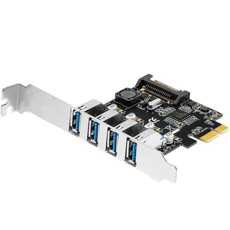 HAGOOGI – carte d'extension PCI-E vers USB 3.0, 4 ports, chipset NEC720201, carte d'extension haute vitesse pour ordinateur de bureau, petit châssis 2U