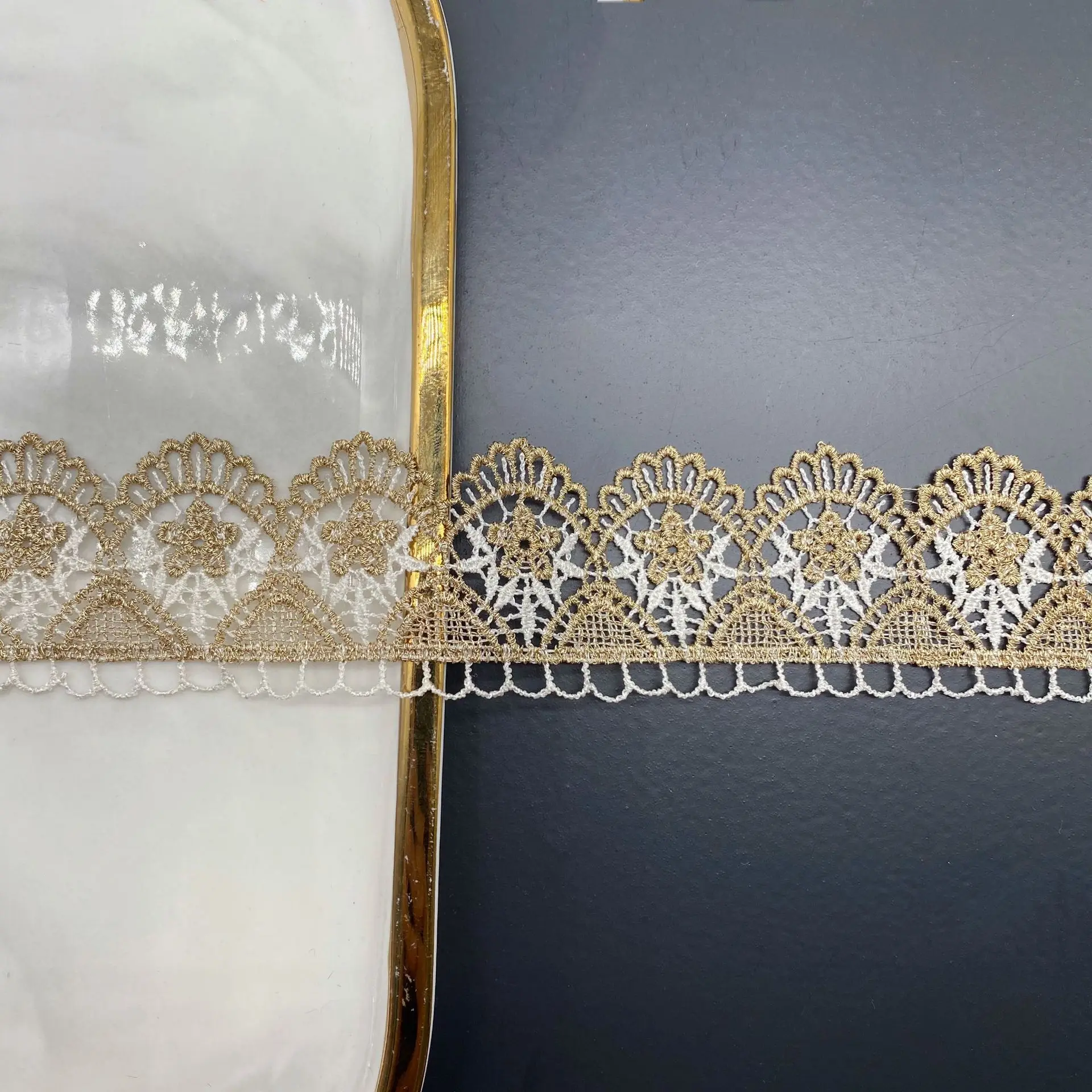 Ruban de dentelle de tissu de broderie Adelale pour dames, 2 couleurs, tissu de fleur, bricolage, vêtements de mariage, berceau, textile à la