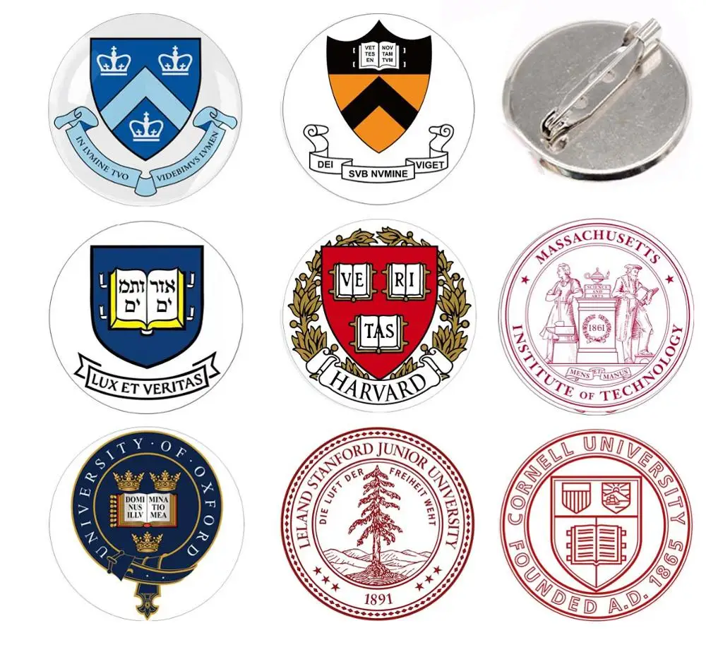 Harvard University Massachusetts Institute of Technology cornell university Famous Colleges logo Brooch Support customization