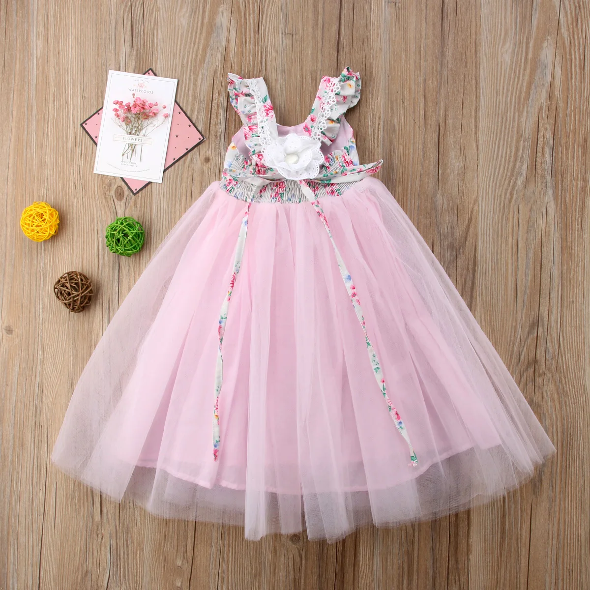 1-7 Year Kids Girls Princess Dress Evening Party Wedding Birthday Tulle Tutu Dresses Baby Girl Clothes Summer Long Maxi Dress