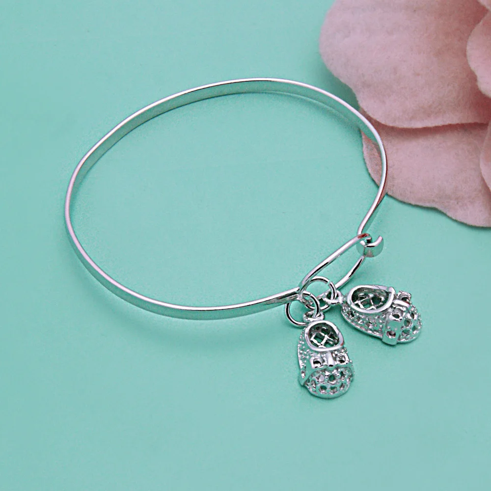 

Браслет из стерлингового серебра 925 пробы с подвеской в виде милой туфельки для женщин и девочек, панк-браслет для пляжа, простое ювелирное украшение, подарок