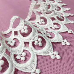 2yards 9cm Width CuteScallop Milk Silk Embroidery Water Soluble Lace Fabric DIY Dress Sewing Trim Waist Band Garment Accessory