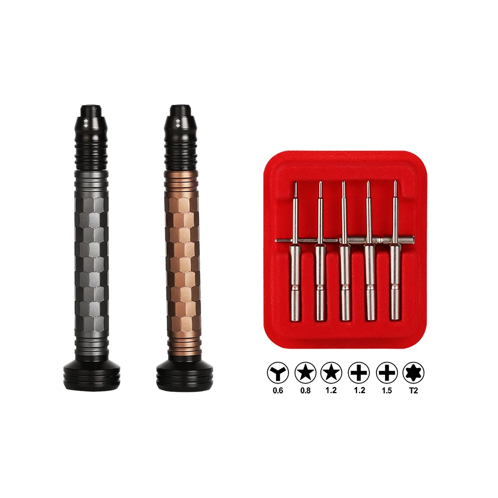 

HTM 5 in 1 Precision Screwdriver Set High Hardness S2 Alloy Replaceable Screwdriver Bits Torx Y0.6 Phillips1.2/1.5 For Repair