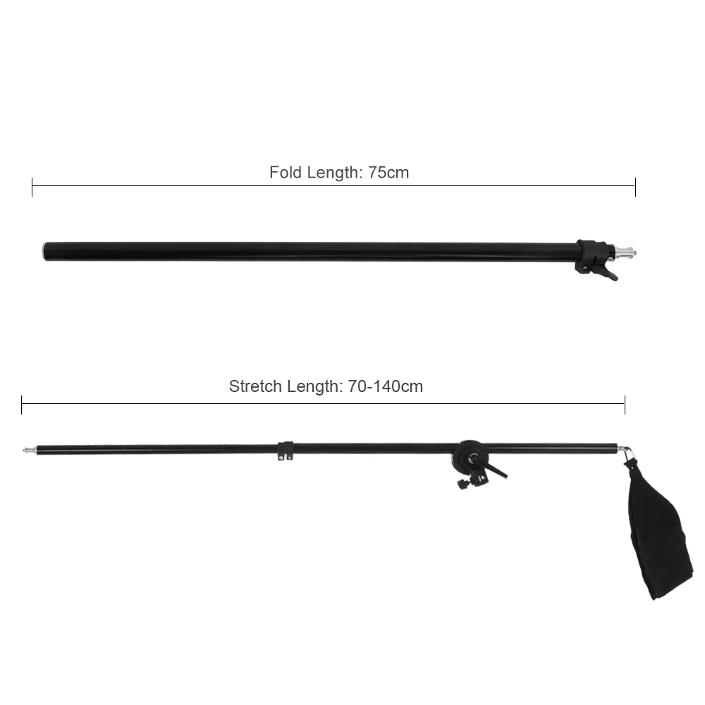 75-140cm / 30"-55" Studio Photo Telescopic Boom Arm Top Light w/ Sandbag for Speedlite / Mini Flash Strobe