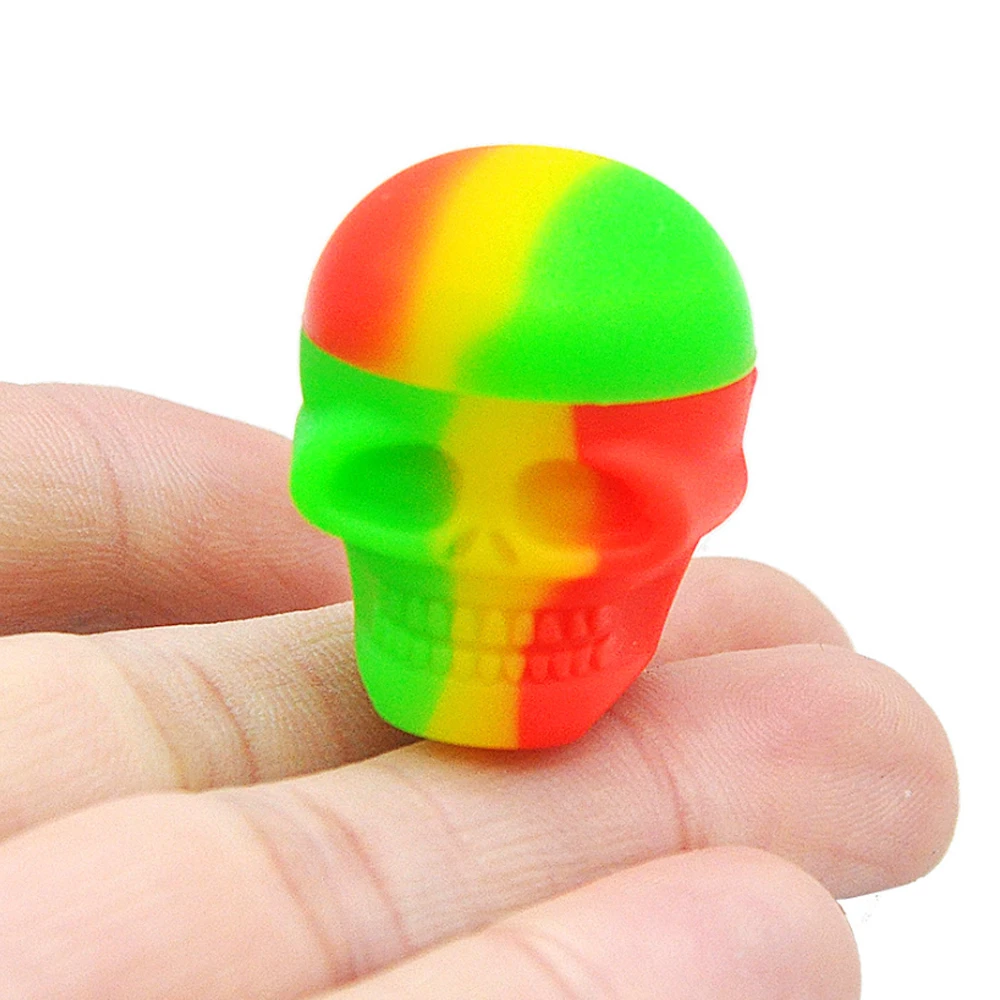 10Pcs Silicone Container Skull Shape 3ml Storage Oil Jar Box Nonstick Wax Portable KitchenTobacco Smoking Smoke Accessories