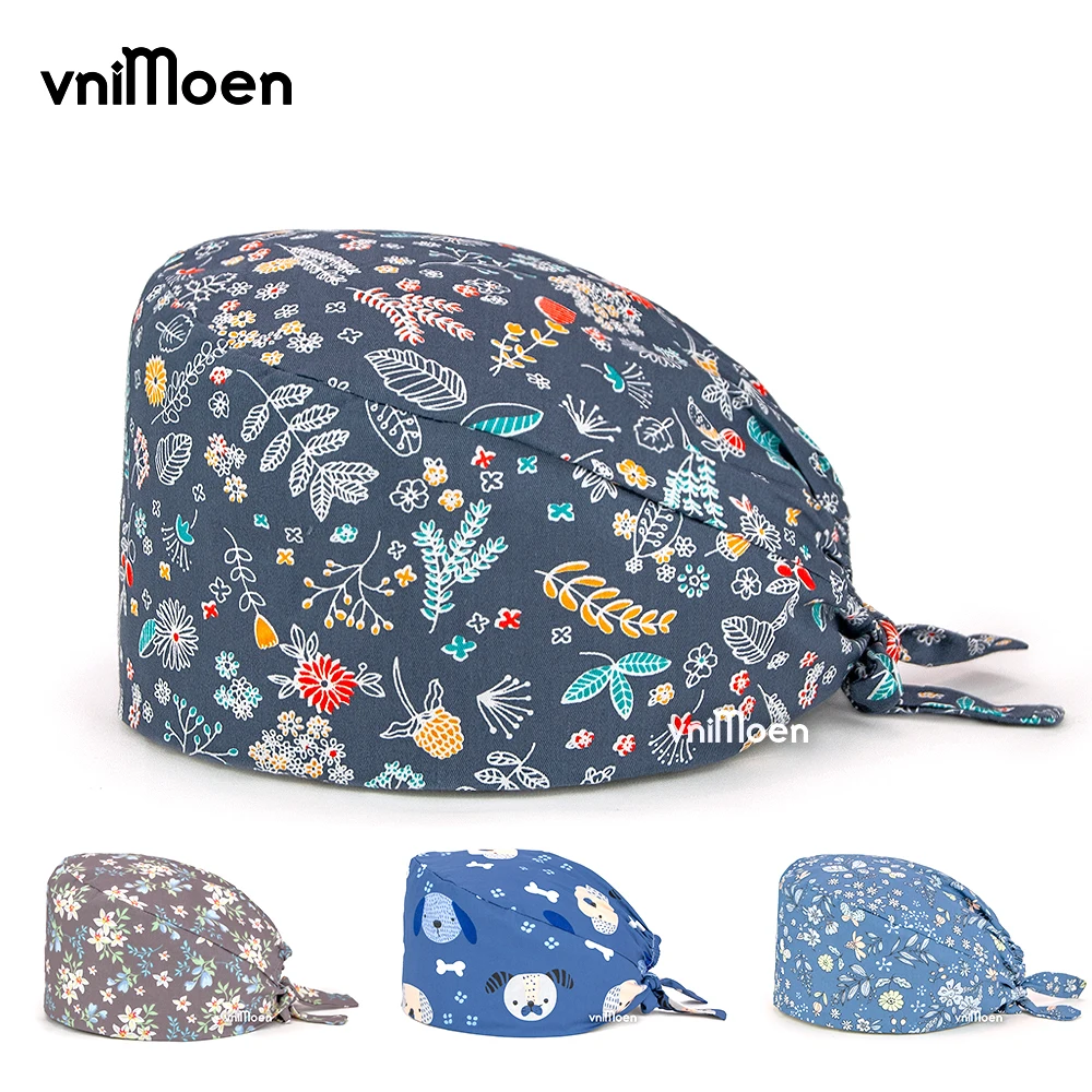 vnimoen scrubs caps Beauty work hat Pet Klinik Krankenhaus hats Cleaning cap Wholesale prices cotton High Quality chirurgie hat