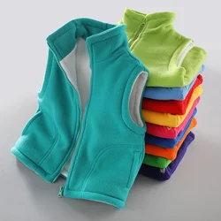 Warm Winter Kids Outerwear Waistcoats Sleeveless Jackets Children's Vest for Boy Girl Polar Fleece Baby Kids Vest Children Vest