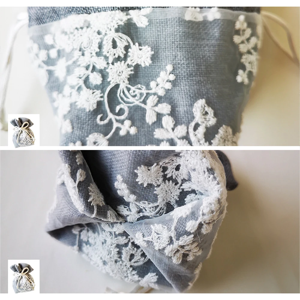 Bolsa de linho com cordão para presente a89