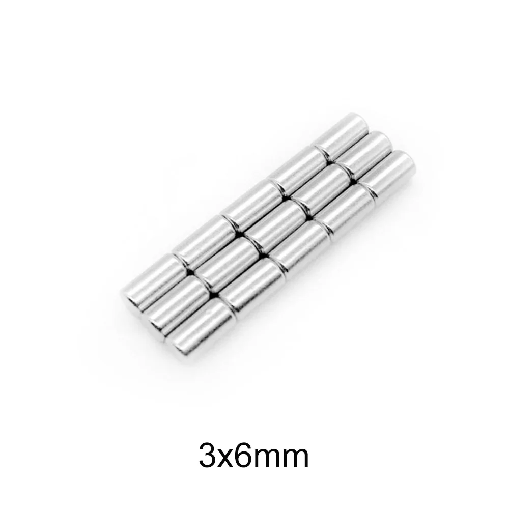 50~2000pcs 3x6 Search Minor Diameter Magnet 3mm x 6mm Bulk Small Round Magnets 3x6mm Neodymium  Disc Magnets 3*6 strong magnetic