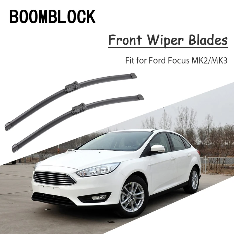 BOOMBLOCK 2pcs Car Accessories Windscreen Rubber Original Wiper Blades Arm Kit For Ford Focus 2 3 MK2 MK3 Hatchback Sedan