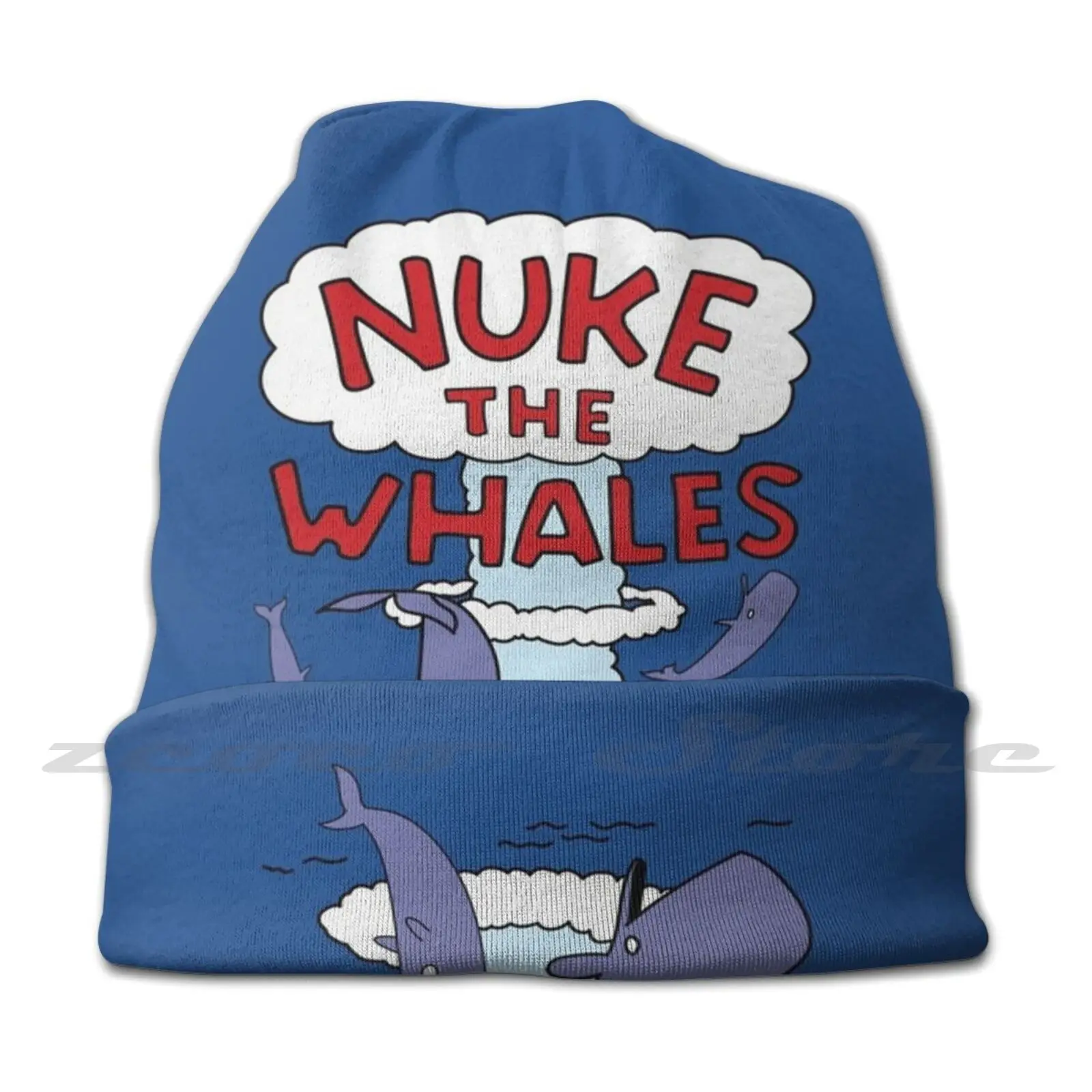 Nuke The Whales Personalized Pattern Knit Hats Plus Size Elastic Soft Cap Homer Lisa Bart Maggie Tv Series Comedy Animation