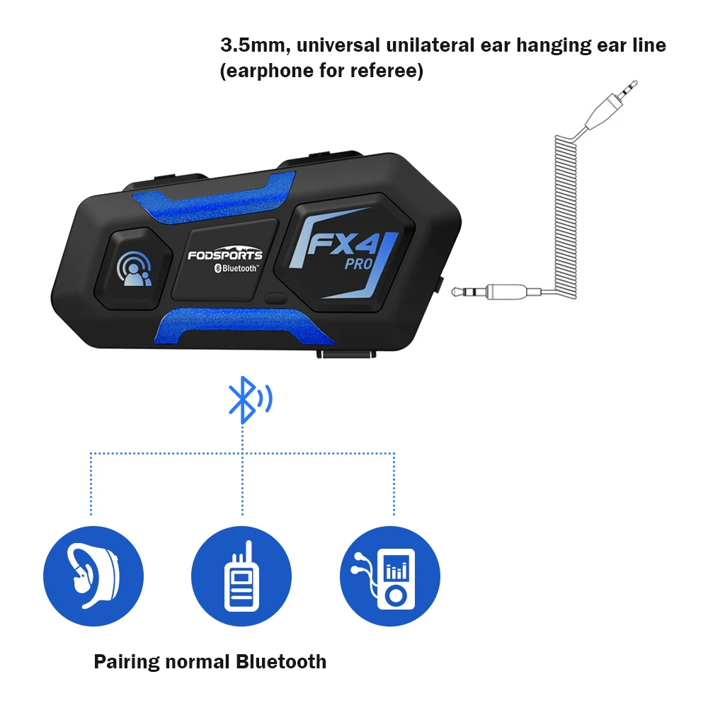 2 pcs Fodsports FX4 Pro Helmet Intercom Motorcycle Helmet Bluetooth Headset 4 Rider 1000m Interphone Intercomunicador,FM